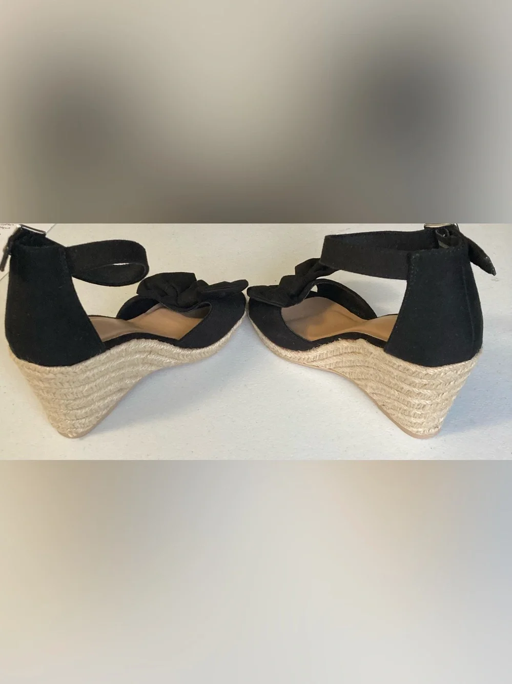 OLD NAVY Bow Tie Espadrille Wedge Sandals Size 7.5 EUC
